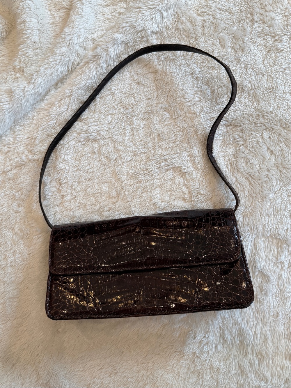 Genuine Crocodile Brown Shoulder Bag LAI brand
